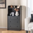 thumbnail image 1 of Giantex Commode à 3 Tiroirs pour Chambre à Coucher, Commode de Rangement avec Dispositif Anti-Basculement, Table de Nuit Haute, Noir, 1 of 9