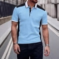 thumbnail image 1 of Blusa y camisa de manga corta con cuello vuelto para hombre, de color liso, informal, de moda, de manga corta, para hombre, top/camisa de manga corta con solapa, tops para hombre, 1 of 8
