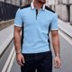 thumbnail image 2 of Camisas de Manga Corta de los Hombres Casual Color Sólido Lapel Top, Blusa de Verano de Nylon para el Uso Diario, 2 of 8