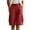 *Red, variant on VBVC Women's Adjustable Elastic Waist Cargo Shorts , Summer Hiking Athletic Shorts For Women , Ladies' Knee Length Bermuda Shorts with Multi Pockets,Army Green,S-3XL