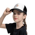 thumbnail image 5 of PAYOHTO Kids Summertime Wild Flowers Baseball Hat Back Adjustable Mesh Breathable Hats Black Trucker Cap Outdoor Fishing Sun Caps for Boys or Girls ages 4-10, 5 of 9