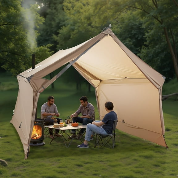 VibrantEcho Camping Hot Tent, 2 Persons Cabin Hot Tent with Stove Jack, Waterproof Winter Tents Shelters with Vents, Lightweight & Portable 4 Season Tents for Hiking Fishing Hunting Backpacking