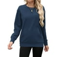 thumbnail image 5 of TARAINYA Women's Long-Sleeve Oversized Sweatshirt Casual Crewneck Solid-Color Pullover with Pocket Design, 5 of 7