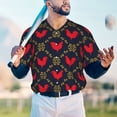 thumbnail image 5 of Hirioo Red Rooster for Men's Baseball T-shirt Shirts Short Sleeve Casual Summer Button Stretch T Shirts,Size S-4XL-4X-Large, 5 of 7