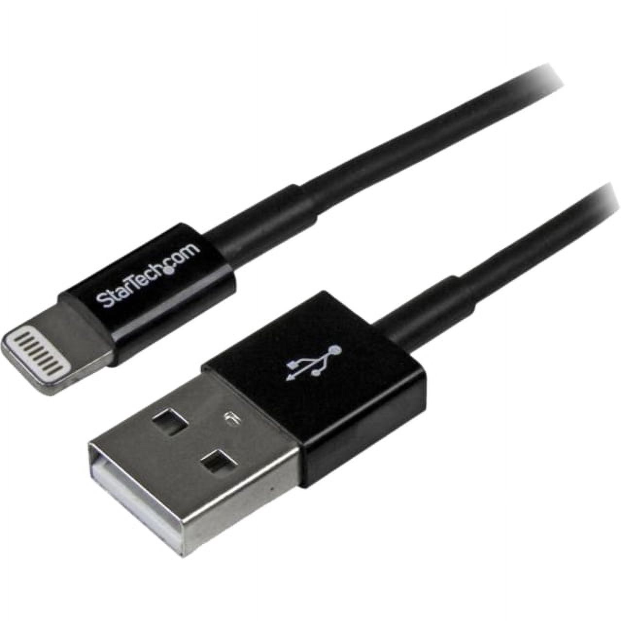 Startech USBLT1MBS USB to Lightning Cable Apple MFi Certified Slim 1 m (3 ft.) Black - image 2 of 4