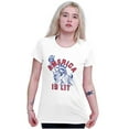 thumbnail image 4 of Statue of Liberty America is Lit Joke Womens Slim Fit Graphic Tee Brisco Brands X, 4 of 6