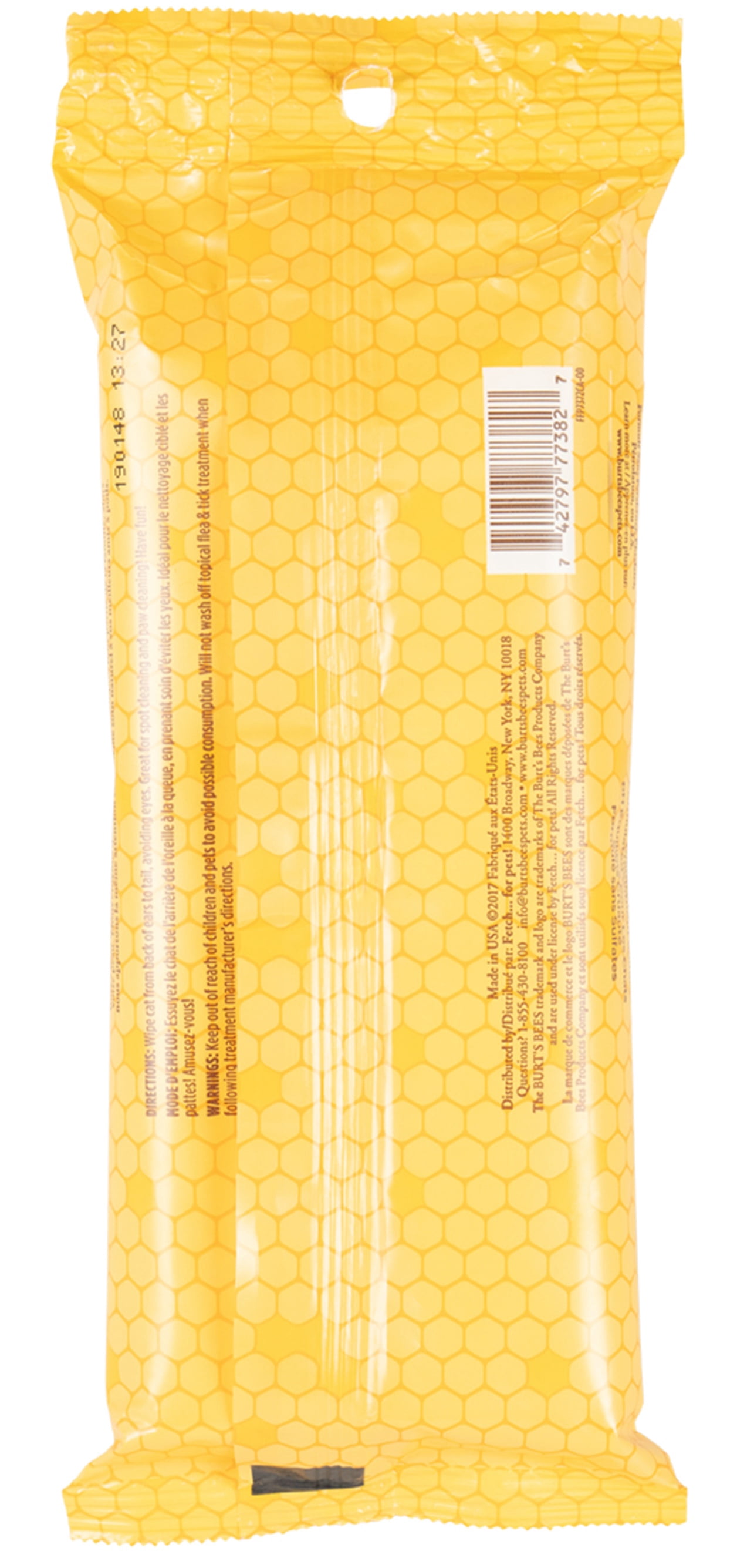Burt's Bees Dander Reducing Grooming Wipes for Cats, 50 Wipes