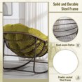 thumbnail image 4 of HONEY HOME Outdoor Papasan Rocking Chair, Oversized Indoor Rocking Chair with Cushion, Rattan Wicker Egg Chairs with Steel Frame, Porch Rocker Chairs Furniture for Garden Lawn Bedroom Living Room, 4 of 7