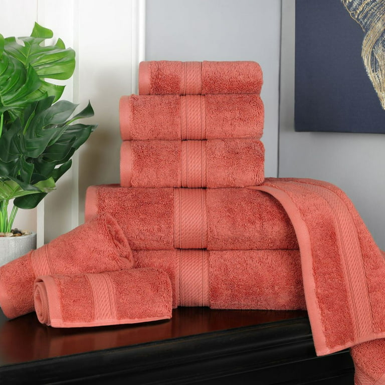Superior 900GSM Egyptian Cotton 6-Piece Face Towel Set Red