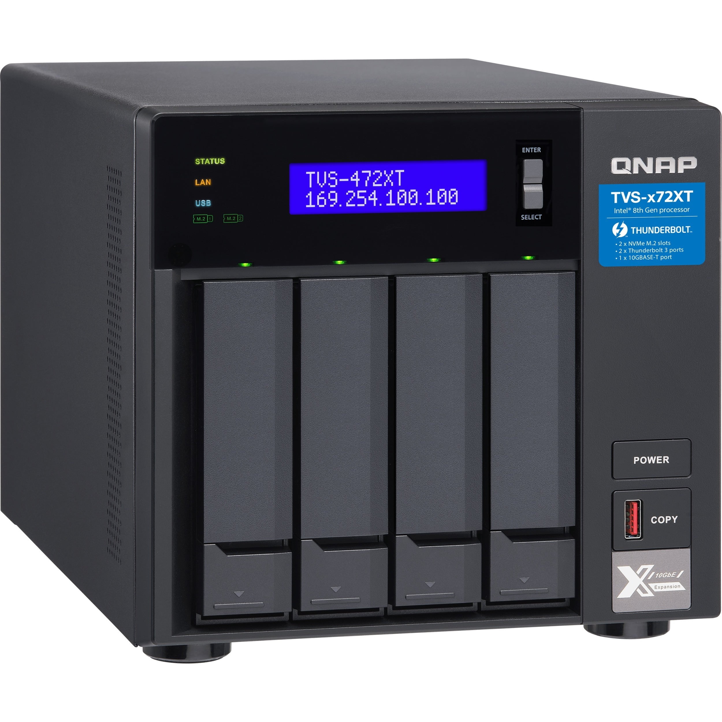 QNAP TVS-472XT-PT-4G SAN/NAS/DAS Storage System - Walmart.com - Walmart.com