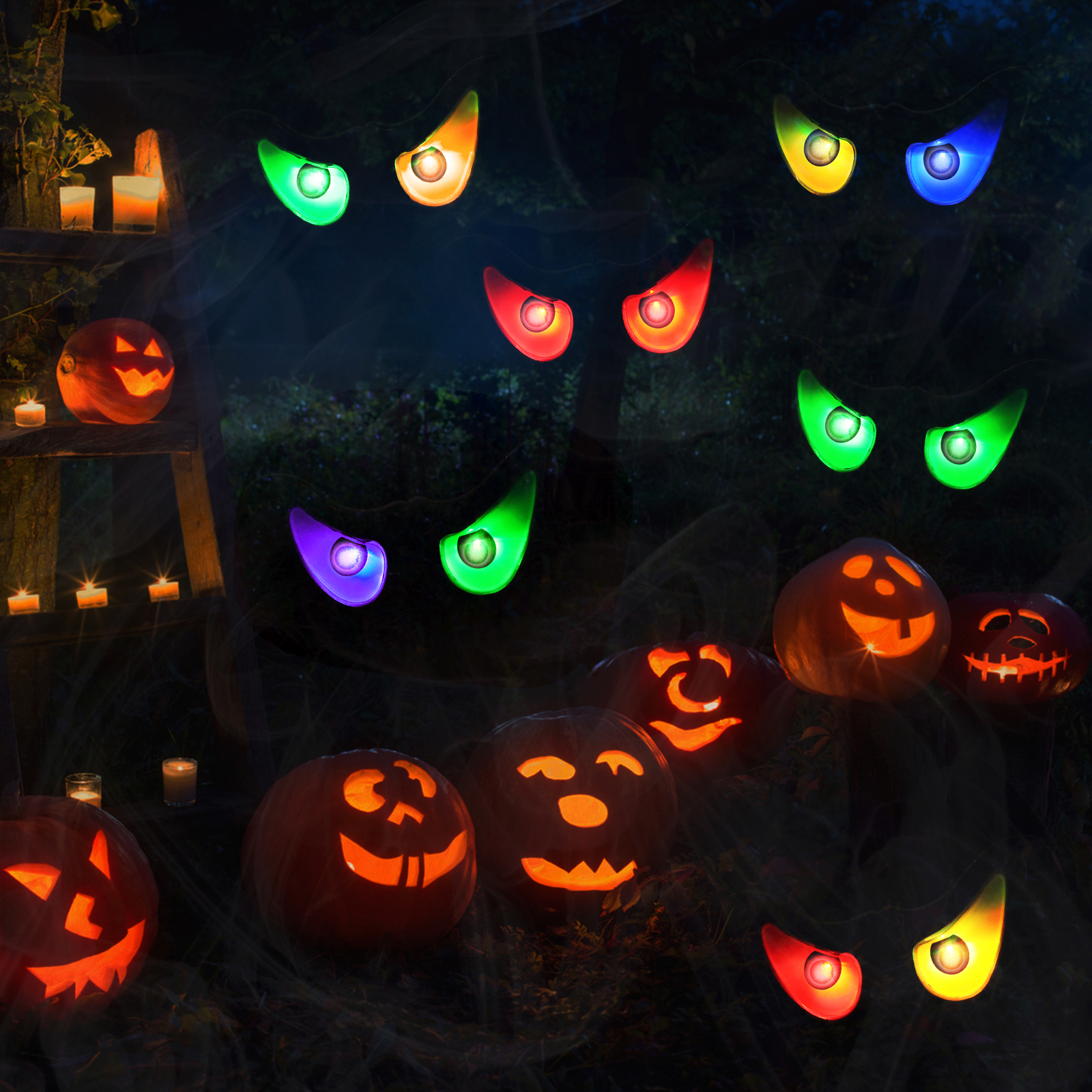 Toodour Halloween Ghost Eyes LED String Lights photo 2