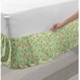 thumbnail image 2 of Doodle Bed Skirt, Fox Faces in Scandinavian Style Leaf Forest Children Illustration, Elastic Bedskirt Dust Ruffle Wrap Around for Bedding Decor, 4 Sizes, Pale Green Burnt Sienna, by Ambesonne, 2 of 2