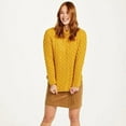 thumbnail image 3 of Ladies Yellow Crew Neck Soft Merino Sweater Size X-Large Made By Aran Woollen Mills, 3 of 5