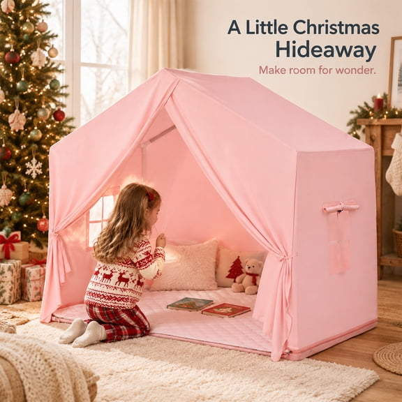 SweHouse Kids Indoor Tent, Pink Tent, Dreamy & Sweet, for Toddler Girls, Playroom Bedroom Birthday Gift, with Mat