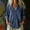 Assorted, variant on Women's Denim Button Down Shirt Collarless V Neck Long Sleeve Loose Fit Jean Shirt with High Low Hem, Casual Washed Chambray Top for Fall Spring Daily Wear