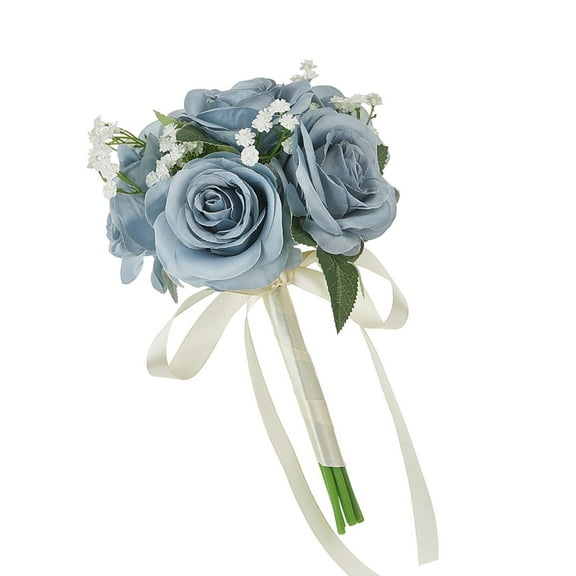 YWMJZEU Bridal Wedding Bouquet Bride Bouquet Floral Centerpieces, Artificial Flowers for Blue