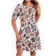 thumbnail image 1 of Vestido Corto para las Mujeres Cuello Redondo Manga Corta Impresa Suéter, Moda Casual Estilo Línea, 1 of 5