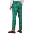 thumbnail image 3 of Pantalones de vestir de cuadros para hombres Inspire Chic, corte slim, pantalones de negocios a rayas 28 verde negro, 3 of 6