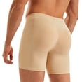 thumbnail image 2 of Molutan Mens Padded Boxer Briefs Shapewear Abdominal Compression Shorts Tummy Control Butt Lifter Underwear(Beige, 2XL), 2 of 7