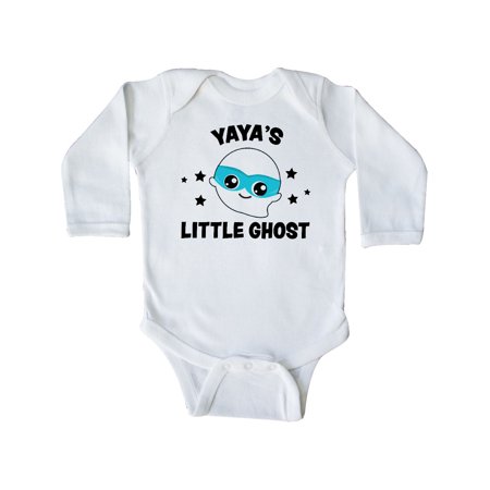 

Inktastic Cute Yaya s Little Ghost with Stars Gift Baby Boy or Baby Girl Long Sleeve Bodysuit