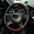 thumbnail image 3 of KAFEEK Wood Grain Steering Wheel Cover, Universal 15 inch, Microfiber Leather,Anti-Slip, Odorless, 3 of 4