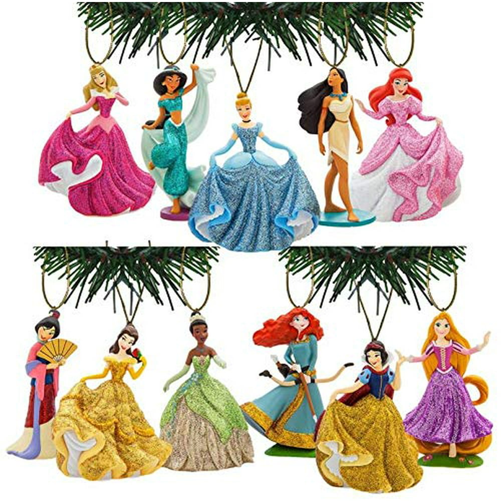 Characteristix Disney's Princess Deluxe Glitter Ornament Set Walmart