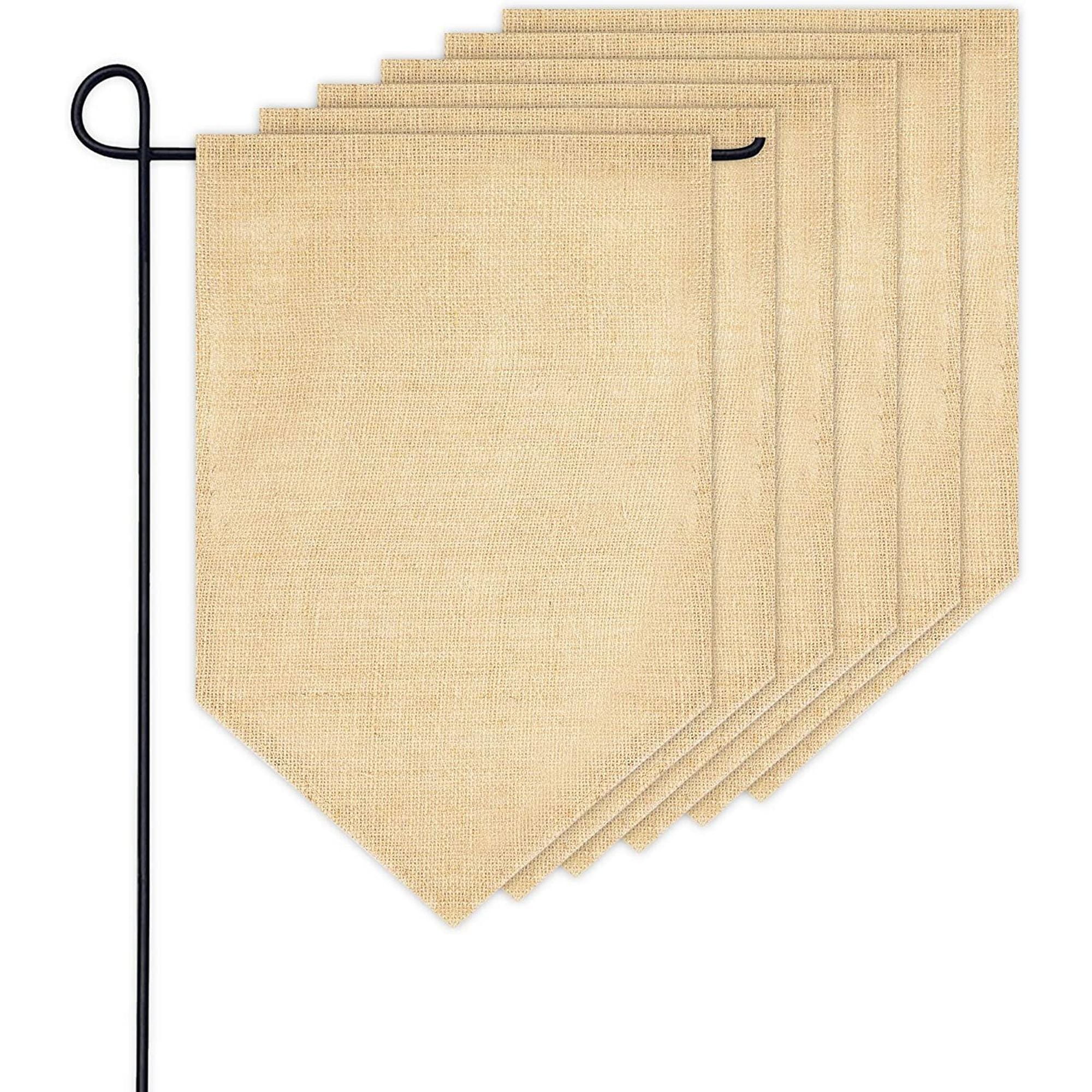6 Pack Blank Burlap Garden Flag