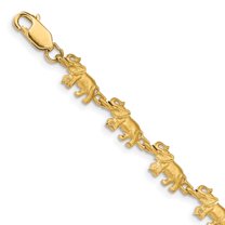 Auriga Fine Jewelry 14K Yellow Gold Elephant Bracelet 7 inch for Women