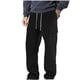 thumbnail image 1 of Pantalones largos para hombre, de lino y cintura elástica, transpirables, cómodos, suaves, con bolsillos cargo, informales., 1 of 7