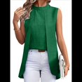 thumbnail image 2 of Camisetas Sin Mangas Informales de Negocios para Mujer, Atuendos de Verano Sin Mangas, Camisas de Trabajo Elegantes y de Moda de 2025. Verde XL, 2 of 8