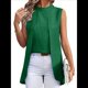 thumbnail image 2 of Camisetas Sin Mangas Informales de Negocios para Mujer, Atuendos de Verano Sin Mangas, Camisas de Trabajo Elegantes y de Moda de 2025. Verde XL, 2 of 8