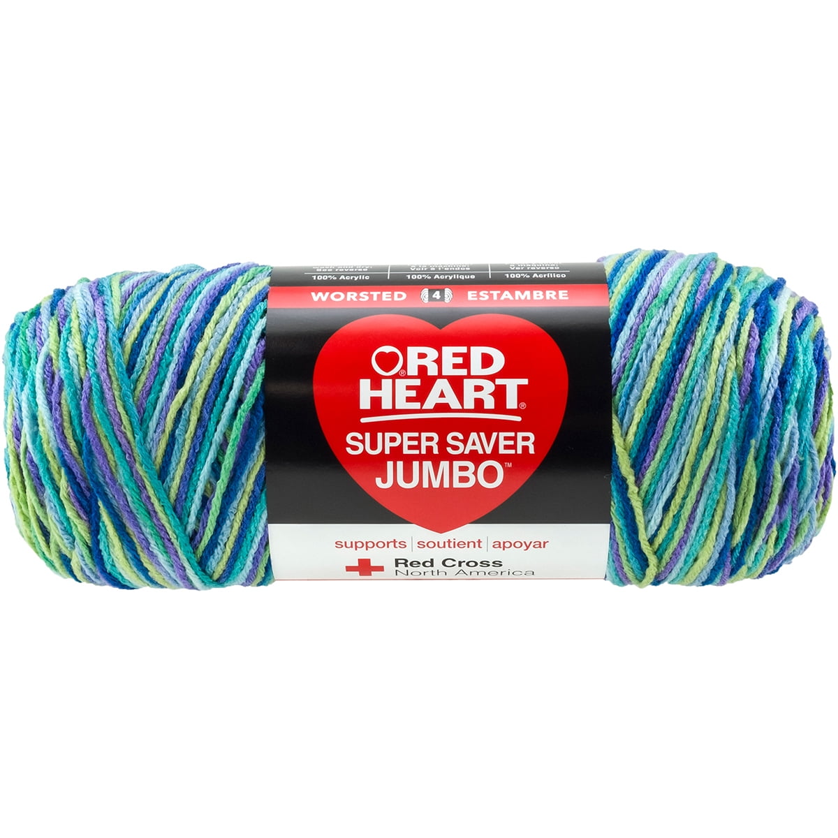 Red Heart Super Saver Jumbo Wildflower Yarn, 482 Yd.