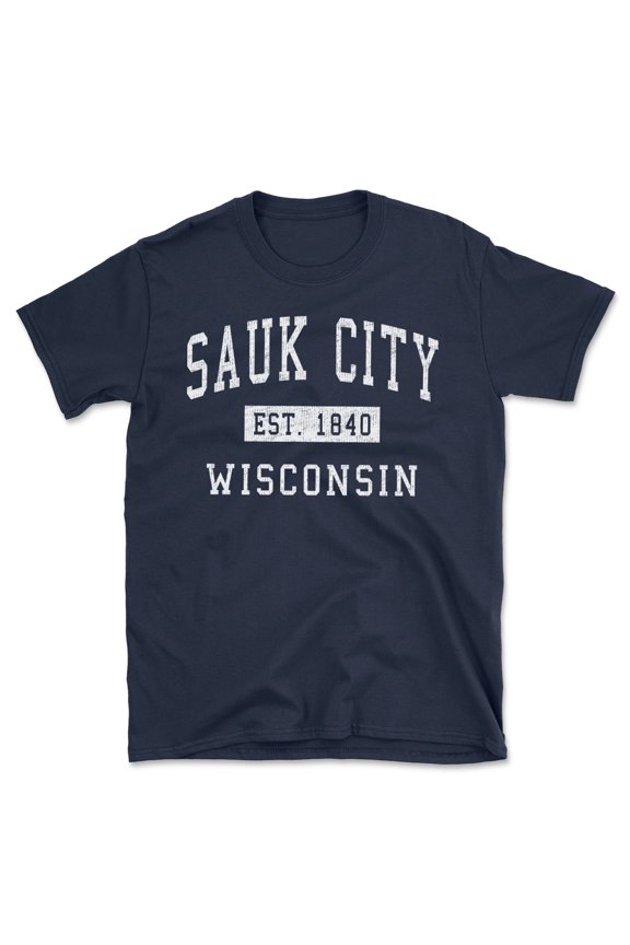 Sauk City Wisconsin Classic Established Men's Cotton T-Shirt