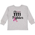 thumbnail image 3 of Inktastic Breast Cancer Awareness My Titi is a Fighter Boys or Girls Long Sleeve Toddler T-Shirt, 3 of 5
