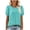Sky Blue, variant on Ziynglg Plus Size T-Shirts for Women Summer Crew Neck Short Sleeve Tops Loose Casual Pleated Shirts Solid Color Pullover Tops
