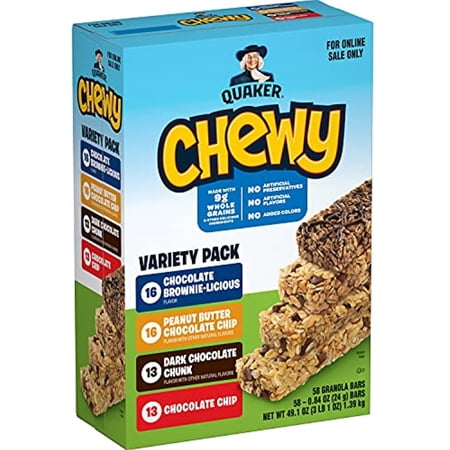 Quaker Chewy Granola Bars Chocolate Lovers 58Ct Variety Pack