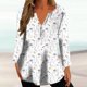 thumbnail image 1 of ICHUANYI Clearance Women's Casual Printing Loose Round Neck Long Sleeve T-shirt Tops Blouse(White, XL) ICHUANYI WER2023081504832, 1 of 5