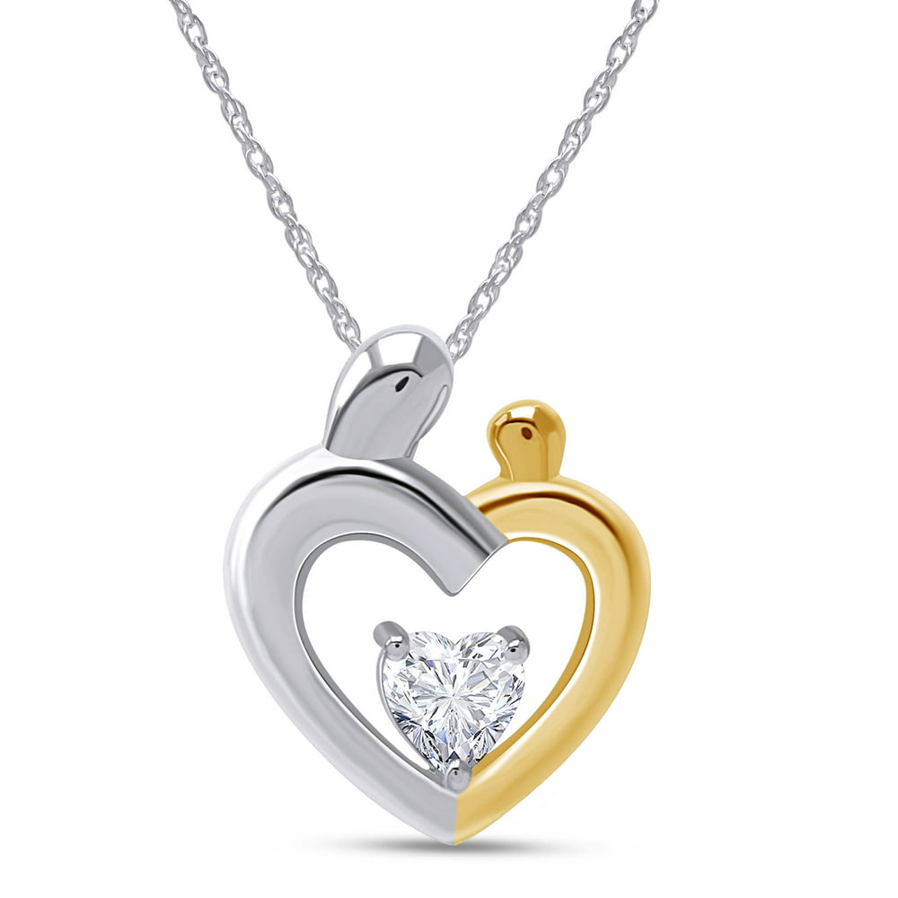 Jewel Zone US - Mother's Day Jewelry Gift Heart Cut Simulated Cubic