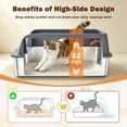 Siooko Stainless Steel Sifting Litter Box for Pine Pellet Litter, Large ...