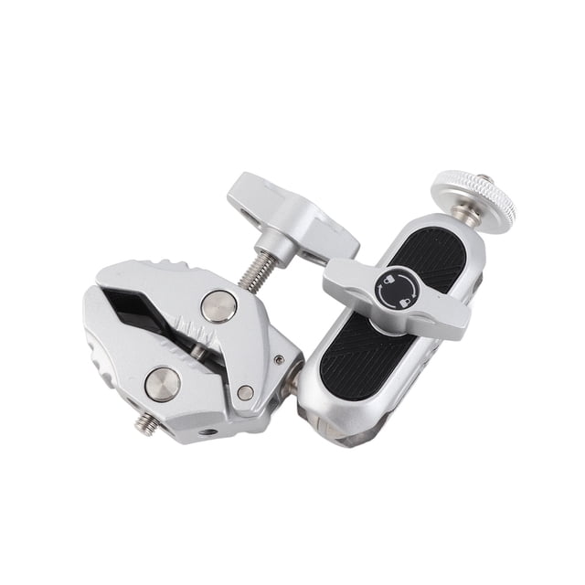 Aluminum Alloy Action Camera Bike Mount, Camera Mounts Clamp Mount Handlebar Adapter Mount 1.5kg Load Capacity with Dual 360Rotatable Ball Head with Adapter