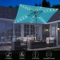 thumbnail image 2 of MONDAWE Rectangular Market Umbrella with Lights 10 x 6.5 FT Outdoor Solar LED Patio Umbrella Tilt and Crank Aluminum Commercial Table Umbrella for Pool Backyard Balcony, 2 of 7
