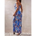 thumbnail image 4 of Caoirhny Women Sleeveless Floral Dress Summer Spaghetti Strap Party Long Dress for Cocktail Beach Streetwear, 4 of 9