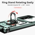 thumbnail image 4 of Rotatable Ring Holder Case for Samsung Galaxy S25 Edge with 1 Pack Screen Protector, Military Grade Drop Protection Slide Camera Cover Anti-Scratch Stand Case Support Magnetic Car Mount, Green, 4 of 8
