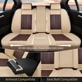 thumbnail image 4 of FLORICH Front Pair Car Seat Covers, Premium Faux Leather Seat Protectors, Breathable Material Cushions Universal Fit for Most Cars, Beige & Coffee, 4 of 8