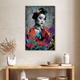 thumbnail image 2 of Elephant Stock Grunge Female Portrait Geisha Wall Art - Vertical Canvas Wall Art - Living Room Wall Decor - People Canvas - Black And Gray Decor - 24" x 36", 2 of 8