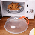 thumbnail image 3 of Cubierta para salpicaduras de microondas, cubierta para microondas para alimentos sin BPA, tapa protectora para placa de microondas con rejillas de ventilación para mantener (naranja-1 paque, 3 of 5