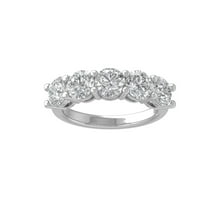 ARAIYA FINE JEWELRY 10K White Gold Lab Grown Diamond Five-Stone Wedding Band Ring (1 1/2 cttw, D-E Color, VS Clarity) Size 8.5