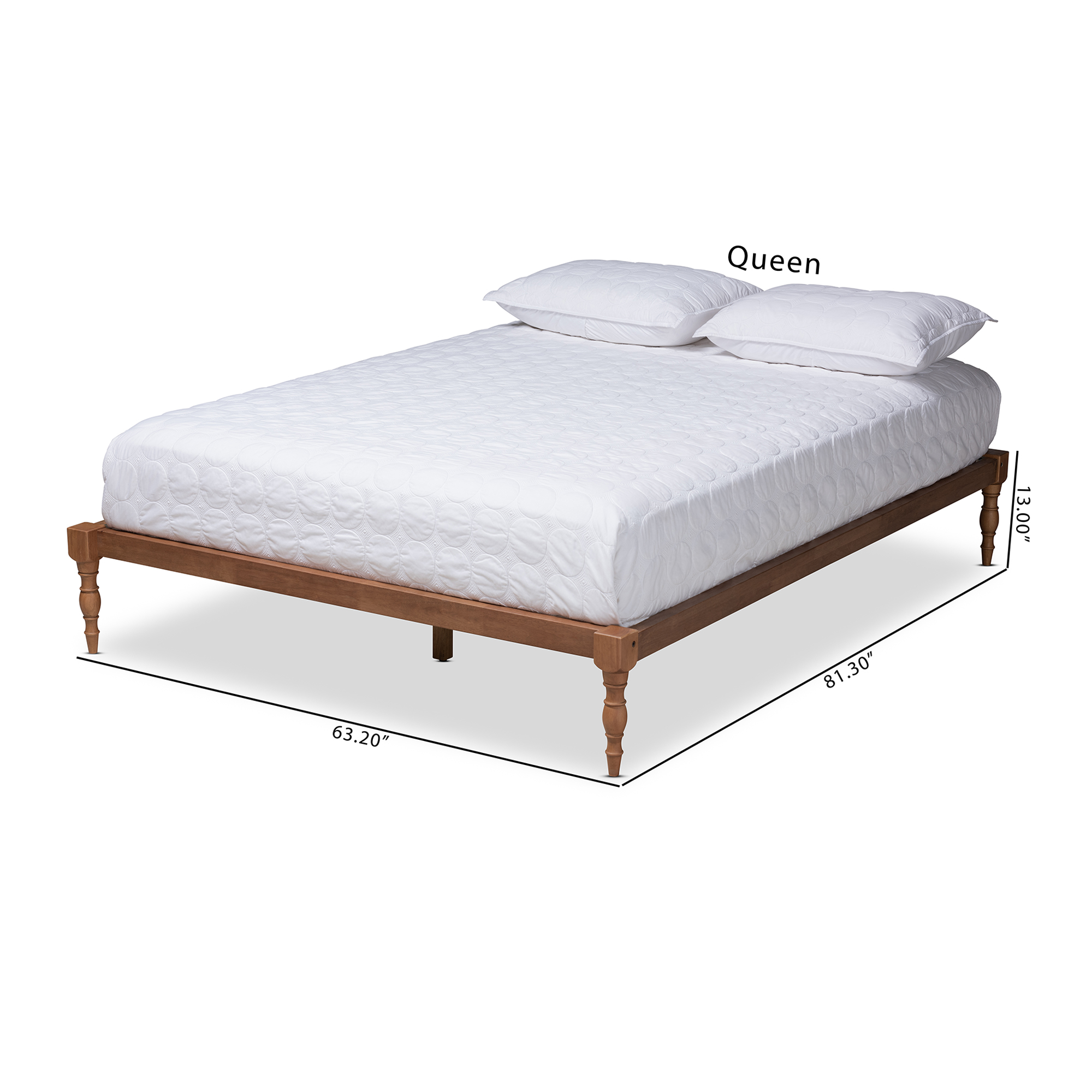 Baxton Studio Iseline Modern and Contemporary Walnut Brown Finished Wood Full Size Platform Bed Frame - image 3 of 9