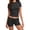 Black, variant on Women's Cotton 2 Piece Shorts Set Short Sleeve Casual Summer Matching Outfit