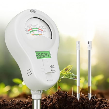 6-in-1 Soil Tester Digital Meter/ph Meter/sunlight/temperature/fertility Monitor With 2 Removable Probe Dual Screen Test Kit For Gardening Lawn Indoor & Outdoor Plant